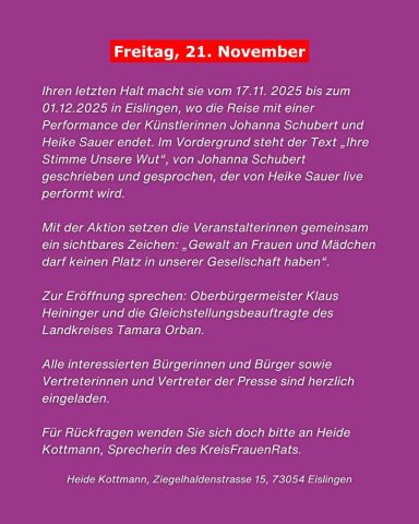 Aktion gegen Gewalt an Frauen